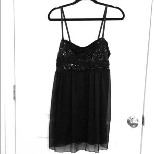 Black sequin tip dress